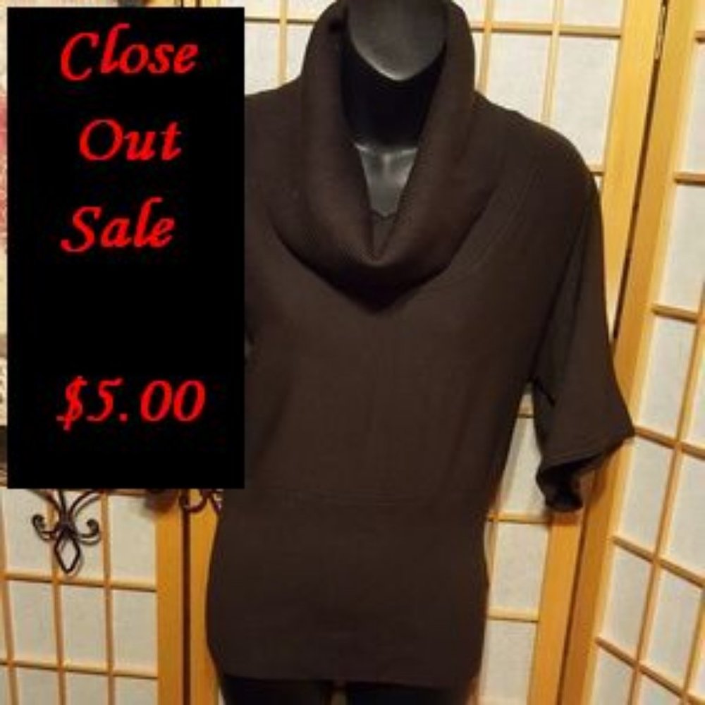 Spense Knits Brown Short Sleeve Ribbed Rayon Blend